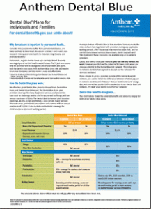 The Anthem Dental Blue PPO and